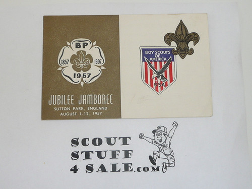 1957 World Jamboree USA/BSA Contingent Notecard