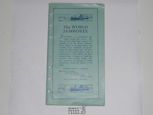 1929 World Jamboree Boy Scouts of America Contingent Guide Book, Punched for Lefax Field Book