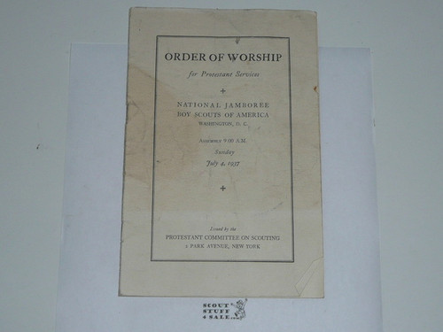 1937 National Jamboree Order of Worship for Protestant Service