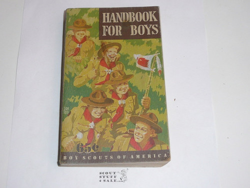 1948 Boy Scout Handbook, Fifth Edition, First Printing, Don Ross Cover Artwork, very good condition, one star on last page