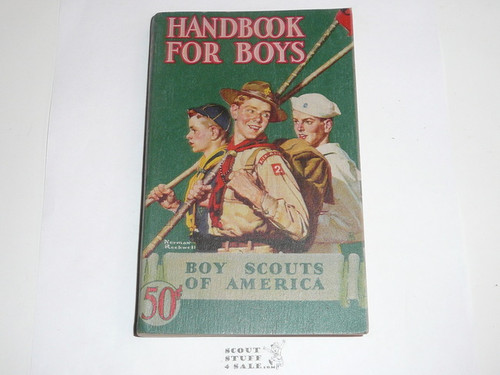 1945 Boy Scout Handbook, Fourth Edition, Thirty-eighth Printing, Norman Rockwell Cover, MINT condition