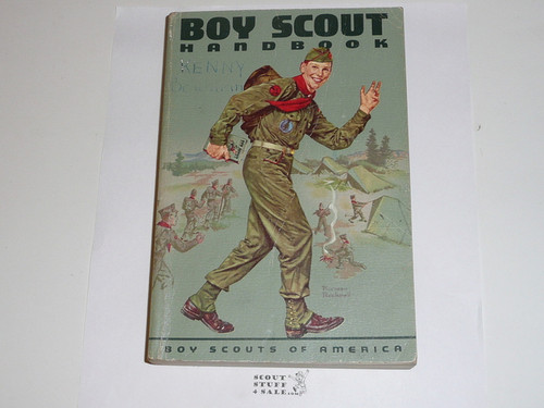 1962 Boy Scout Handbook, Sixth Edition, Fourth Printing, Near MINT condition with name on cover, Norman Rockwell Cover