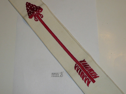 1960's Embroidered On Twill Ordeal Order of the Arrow Sash, Heavy Twill With Narrow Edge Border, Mint Condition, 27"