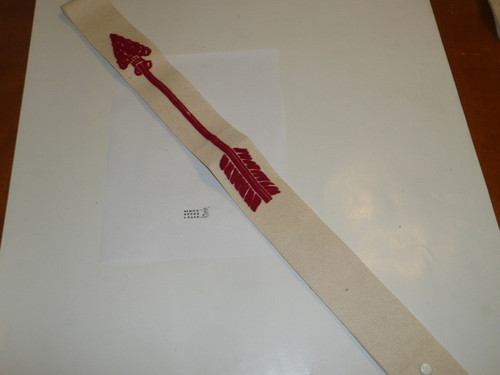 1950's Flocked Felt Ordeal Order of the Arrow Sash, Unused Condition, But a Few Moth Holes in Back, 30"