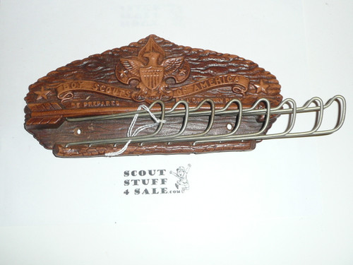 1960's Pressed Wood Syroco Boy Scout Tie Holder