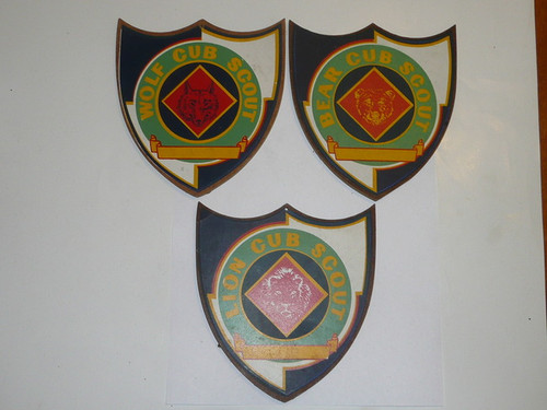 1940's Wolf, Bear, Lion Shield Shaped Award Placques