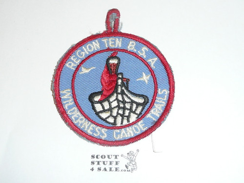 Region Ten Wilderness Canoe Trails C/E Medium Blue Twill Patch, no button loop version