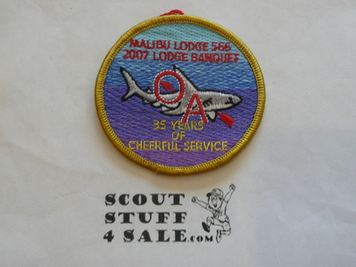 Order of the Arrow Lodge #566 Malibu 2007 Banquet Patch - Special Regognition Bdr