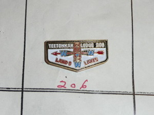 Teetonkah O.A. Lodge #206 Flap Shaped Pin - Scout