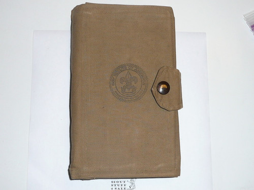 1929 Boy Scout Handbook in the Offical BSA Canvas Book Cover, Third Edition, eighth Printing , Norman Rockwell Cover, cover separated from spine