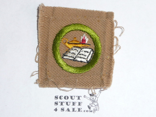 Reading - Type A - Square Tan Merit Badge (1911-1933), lt use