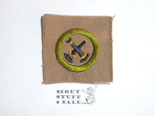 Firemanship - Type A - Square Tan Merit Badge (1911-1933) 16361
