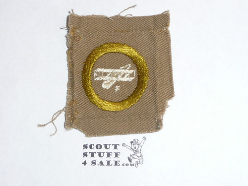 Aviation - Type A - Square Tan Merit Badge (1911-1933), used