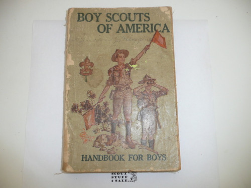 1918 Boy Scout Handbook, Second Edition, Nineteenth Printing, "Nineteenth Edition" on title page and no price on cover, some spine and cover wear