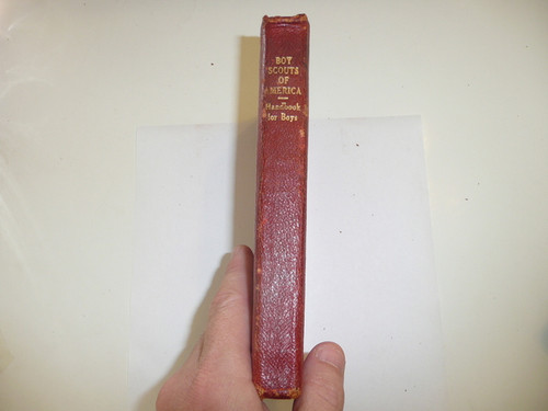 1924 Boy Scout Handbook, Second Edition, Thirtieth Printing, Red Leather binding, Light wear