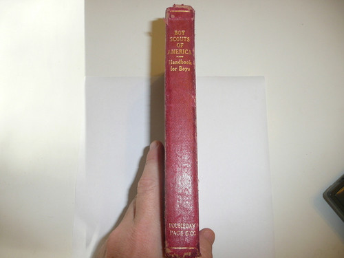 1916 Boy Scout Handbook, Second Edition, Fourteenth Printing, Red Leather binding, some cover and spine wear