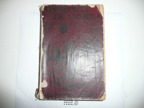 1913 Boy Scout Handbook, First Edition, Fourth Printing, printed "Fourth Edition" on title page, spine and cover wear