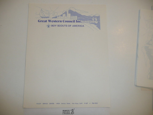 1970's (late) Great Western Council Blank Stationary with only SFV address