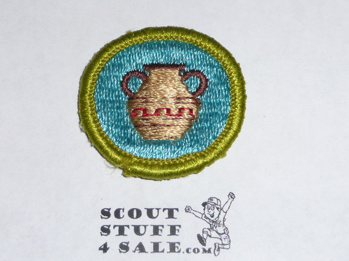 Pottery - Type G - Fully Embroidered Cloth Back Merit Badge (1961-1971)