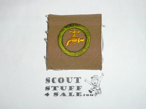 Plumbing - Type A - Square Tan Merit Badge (1911-1933)