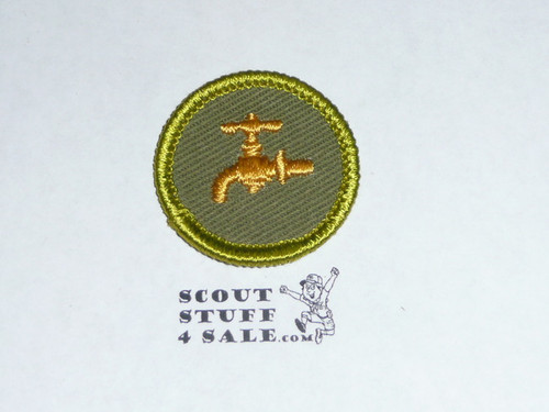 Plumbing - Type F - Rolled Edge Twill Merit Badge (1961-1968)