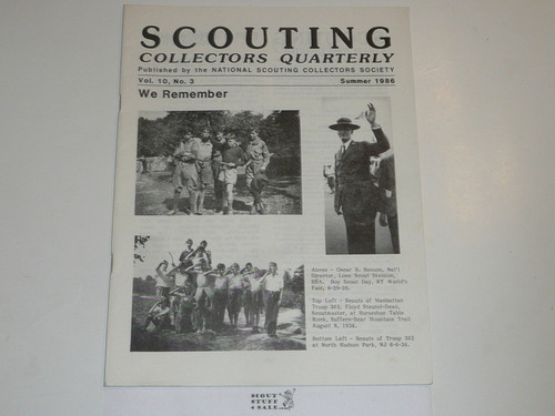 Scouting Collecters Quarterly Newsletter, 1986 Summer, Vol 10 #3