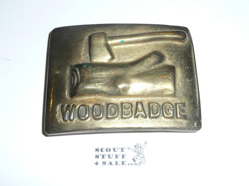 Wood Badge Heavy Cast Brass Belt Buckle