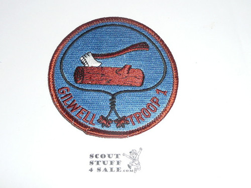Wood Badge Bob Axe Log & Beads Gilwell Troop 1 Round Patch