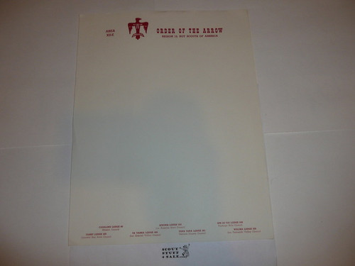 Area XII-E (12E) Order of the Arrow Stationary #1