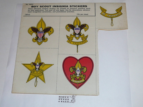 Boy Scout Insignia Stickers, 1965, Eagle has been removed