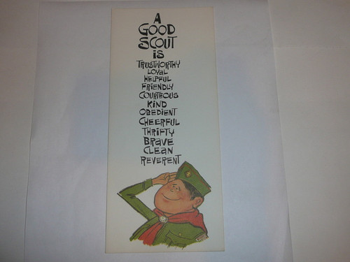 1968 Boy Scout Greeting Card with Scout Law on the Cover, blank on the inside