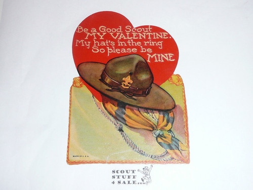 1930's Boy Scout Valentine showing Hat and Neckerchief