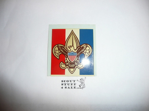 1970's Boy Scout Emblem Decal, red/white/blue small tenderfoot emblem