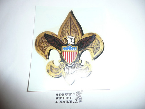 1970's Boy Scout Emblem Decal, cut out tenderfoot emblem