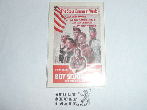 1948 38th Anniversary Boy Scout Week Gummed Seal