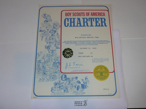 1981 Boy Scout Troop Charter, December, 30 year Veteran Troop