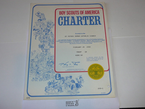 1980 Boy Scout Troop Charter, February