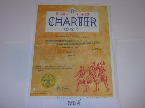 1977 Boy Scout Troop Charter, February
