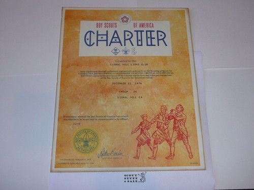 1976 Boy Scout Troop Charter, December, CA