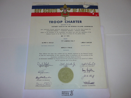 1967 Boy Scout Troop Charter, May, Lawndale CA