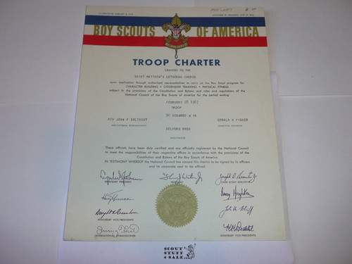 1967 Boy Scout Troop Charter, February