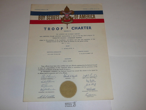1962 Boy Scout Troop Charter, May