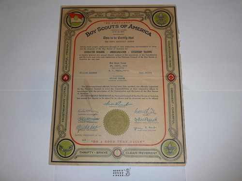 1941 Boy Scout Troop Charter, February