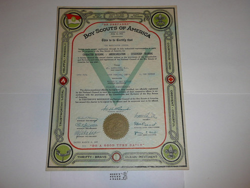 1939 Boy Scout Troop Charter, March