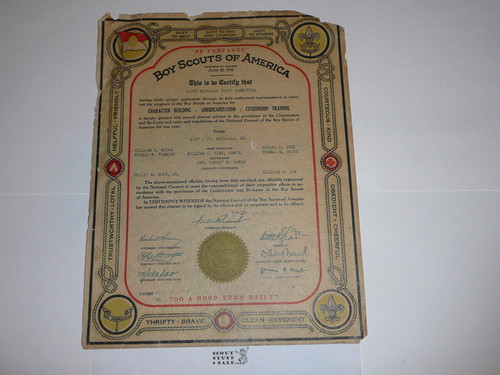 1936 Boy Scout Troop Charter, April