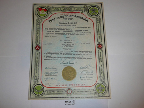 1936 Boy Scout Troop Charter, March, NJ