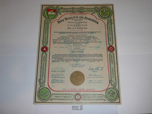 1932 Boy Scout Troop Charter, June, 5 year Veteran Troop, New York
