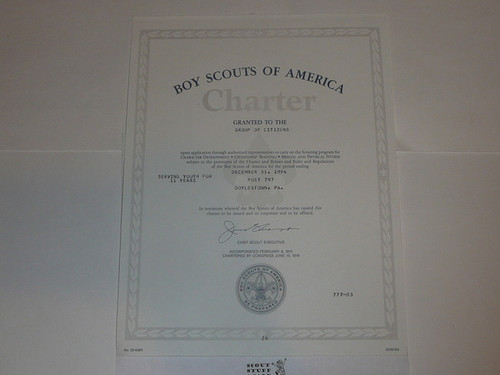 1994 Explorer Scout Post Charter, December, 11 year troop