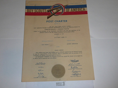 1959 Explorer Scout Post Charter, November, PA