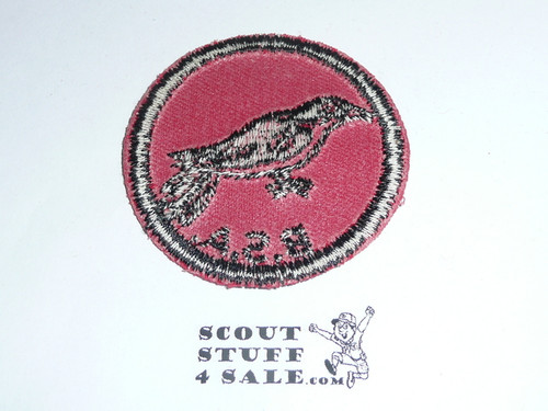 Cuckoo Patrol Medallion, Red Twill with red rubber backing, 1955-1971